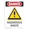Signmission Safety Sign, OSHA Danger, 7" Height, Hazardous Waste, Portrait OS-DS-D-57-V-1319 - alternate 1